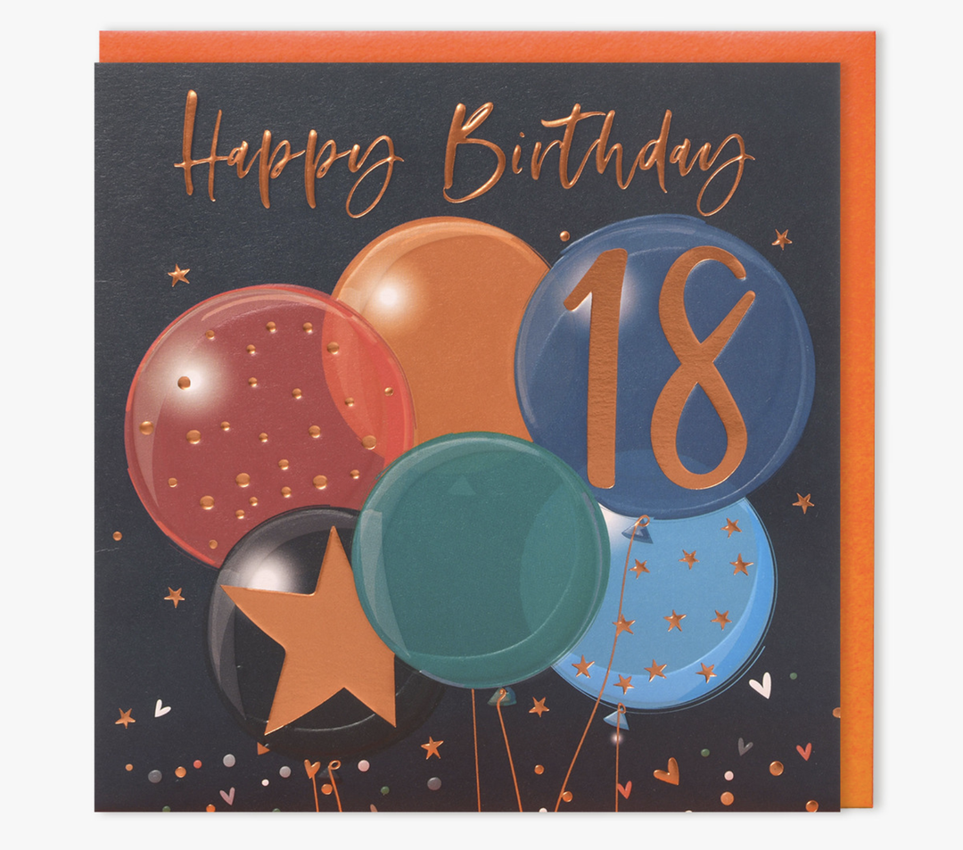 Bleu Card - Happy 18th Birthday Balloons