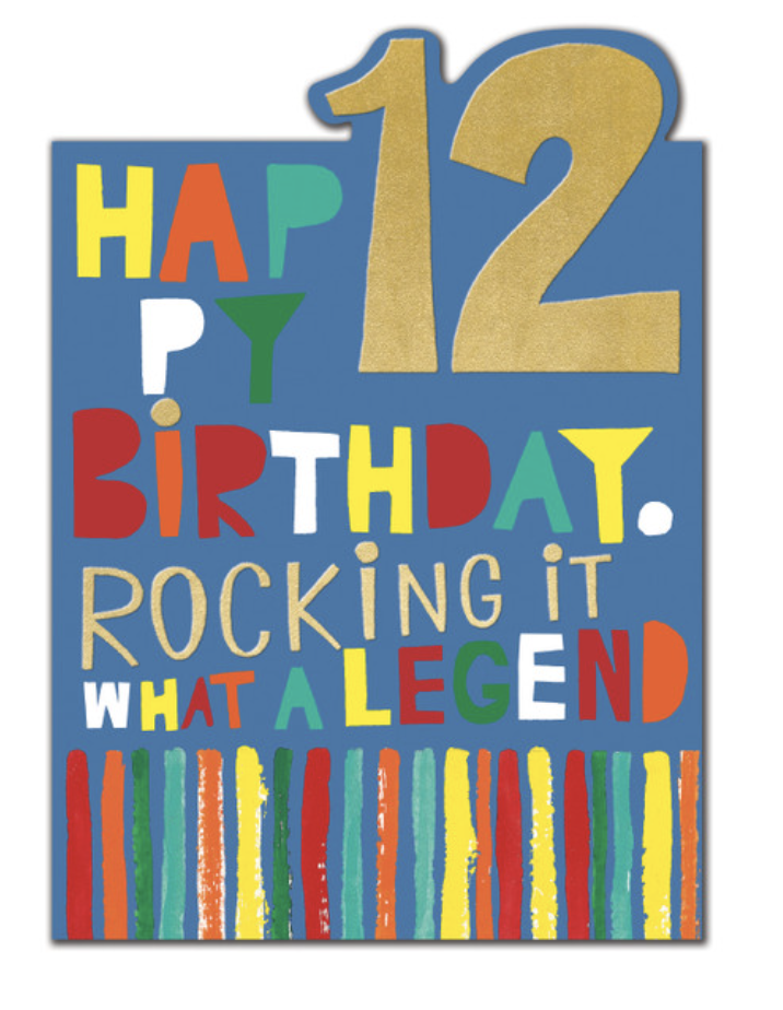Tiptoes Card - Happy  12th Birthday