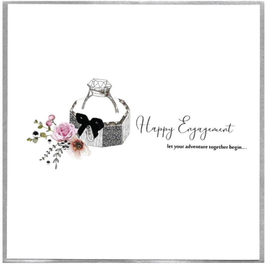Piccadilly Extra Large Card - Happy Engagement Ring