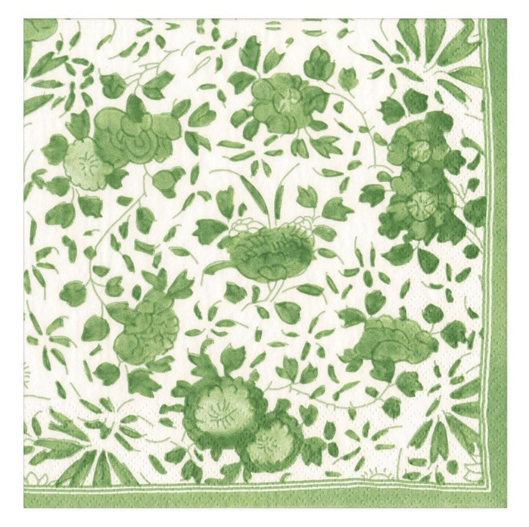 Caspari Lunch Napkins - The Met - Delft Green