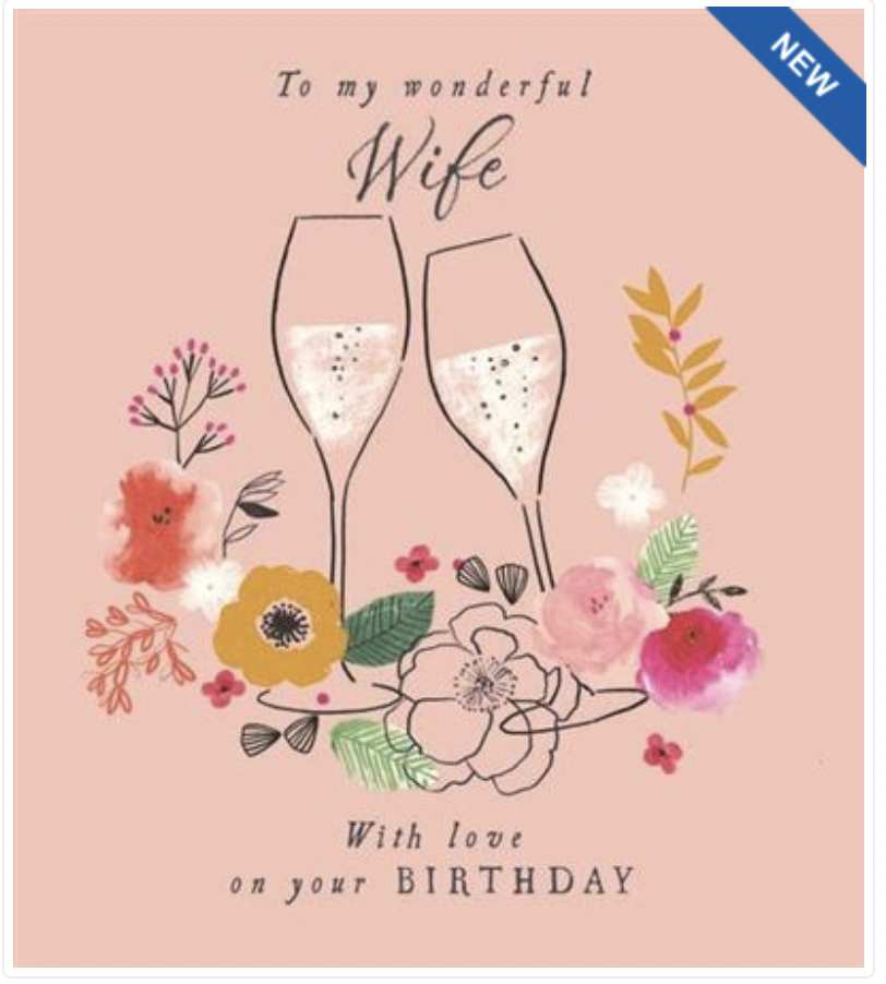 Card -  Wife Prosecco Glasses HB