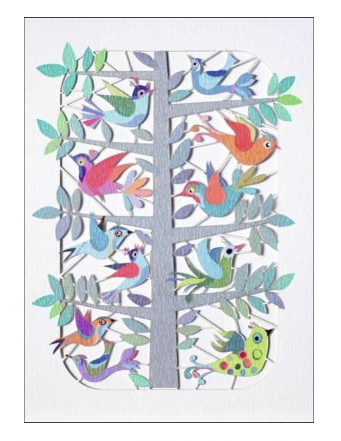 Forever Laser Cut Card - Birds In Branches