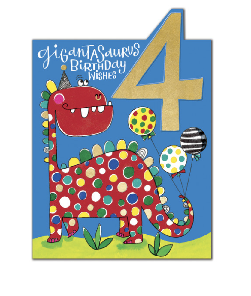 Tiptoes Card - 4th Dinosaur