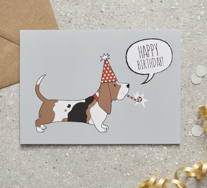 Card - Basset Hound Happy Birthday