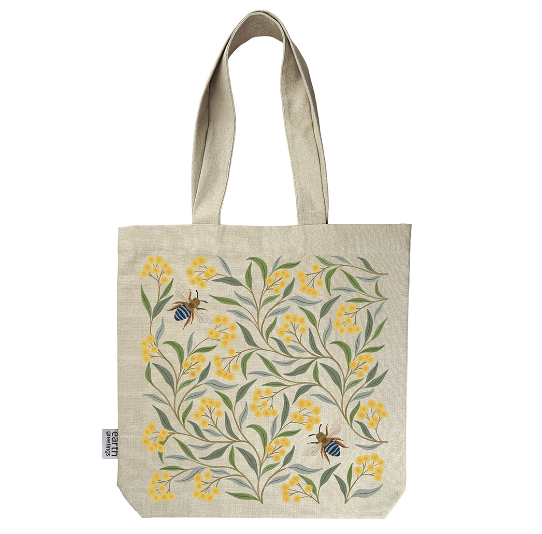 Tote Bag with Pocket - Wattle & Bee