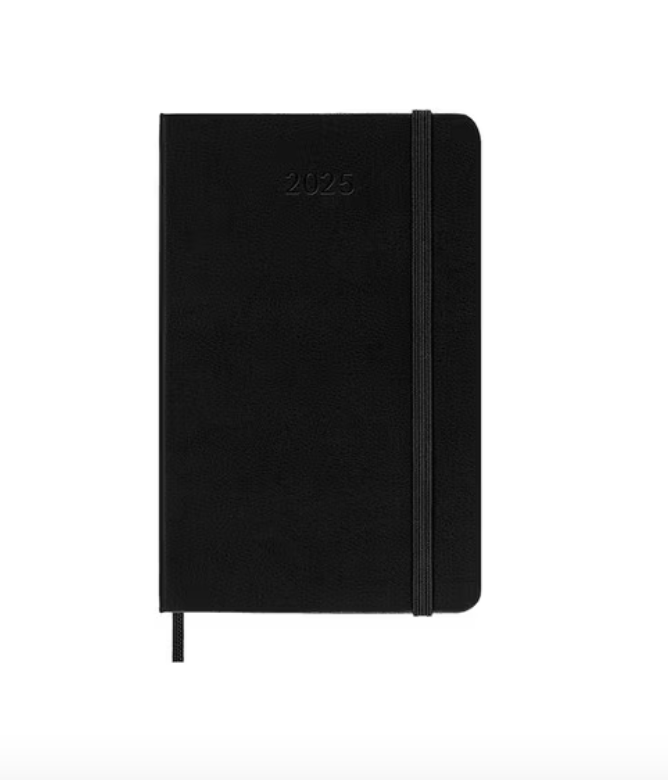2025 Pocket Hard Cover Weekly Horizontal Diary Black Paper Republic