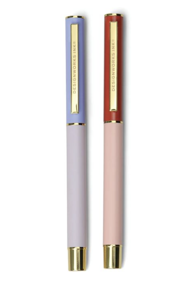 Colour Block Pens - Set of 2 -  Lavender & Blush