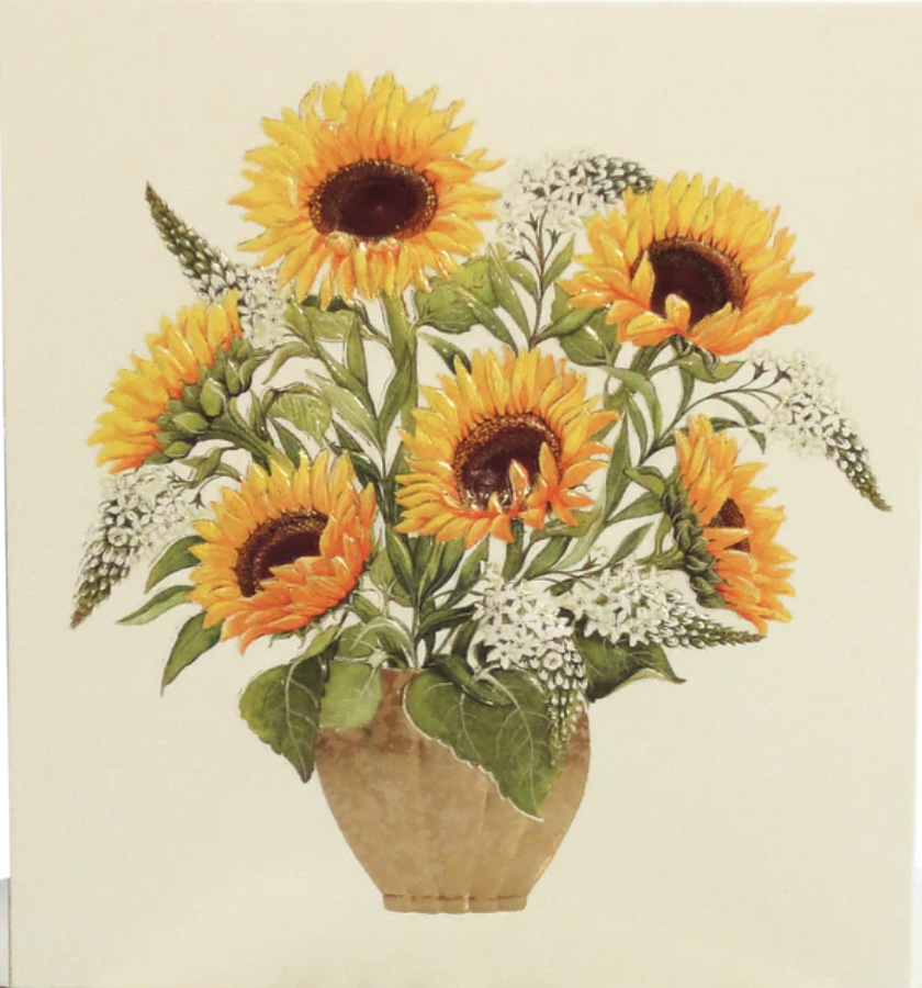 Paula Skene Card - Sunflowers In A Vase