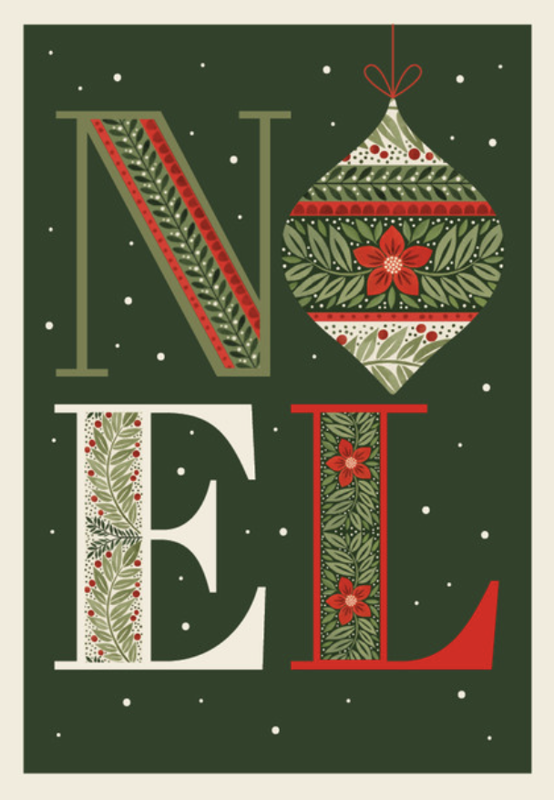 Art File Christmas Card - Noel Text