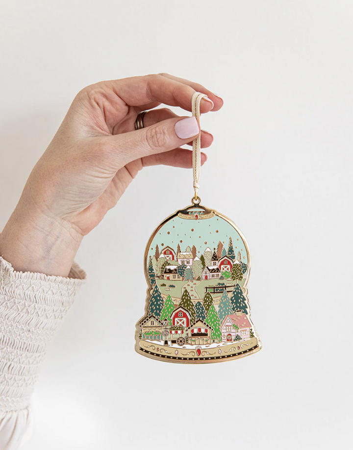Enamel Christmas Ornament - Snow Globe