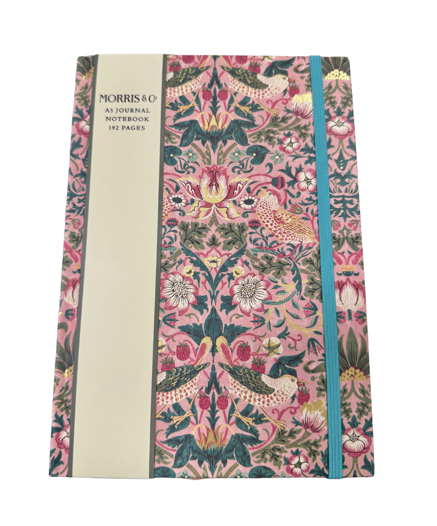 William Morris A5 Journal Notebook - Strawberry Thief in Blush