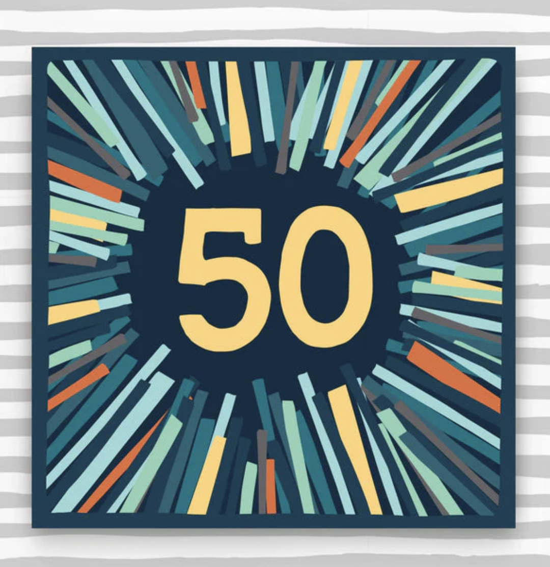 Clockwise Card - 50th B'day Male