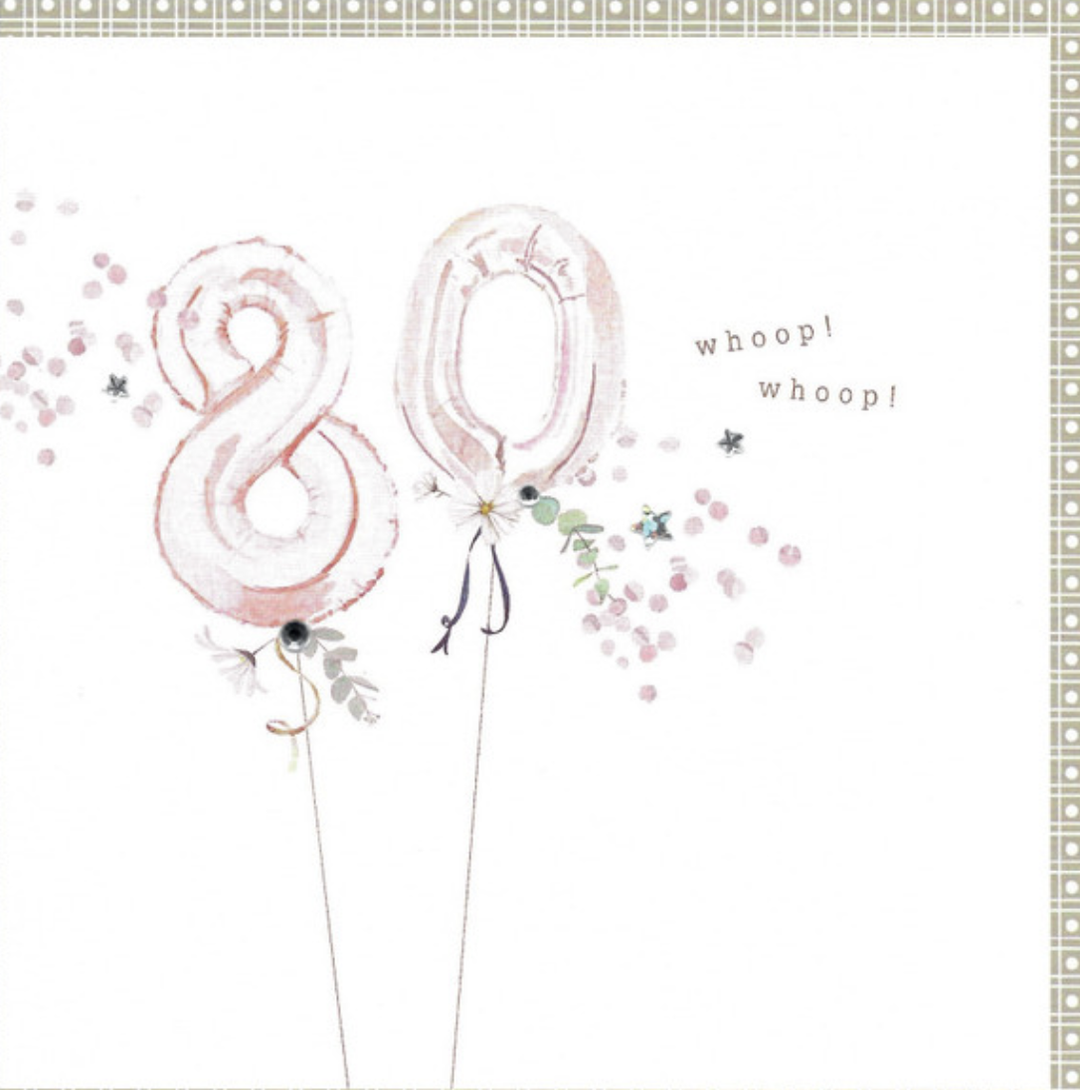 Primrose Hill Card - 80th Balloons