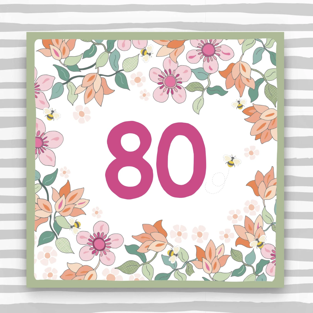 Clockwise Card - 80th B'day Female