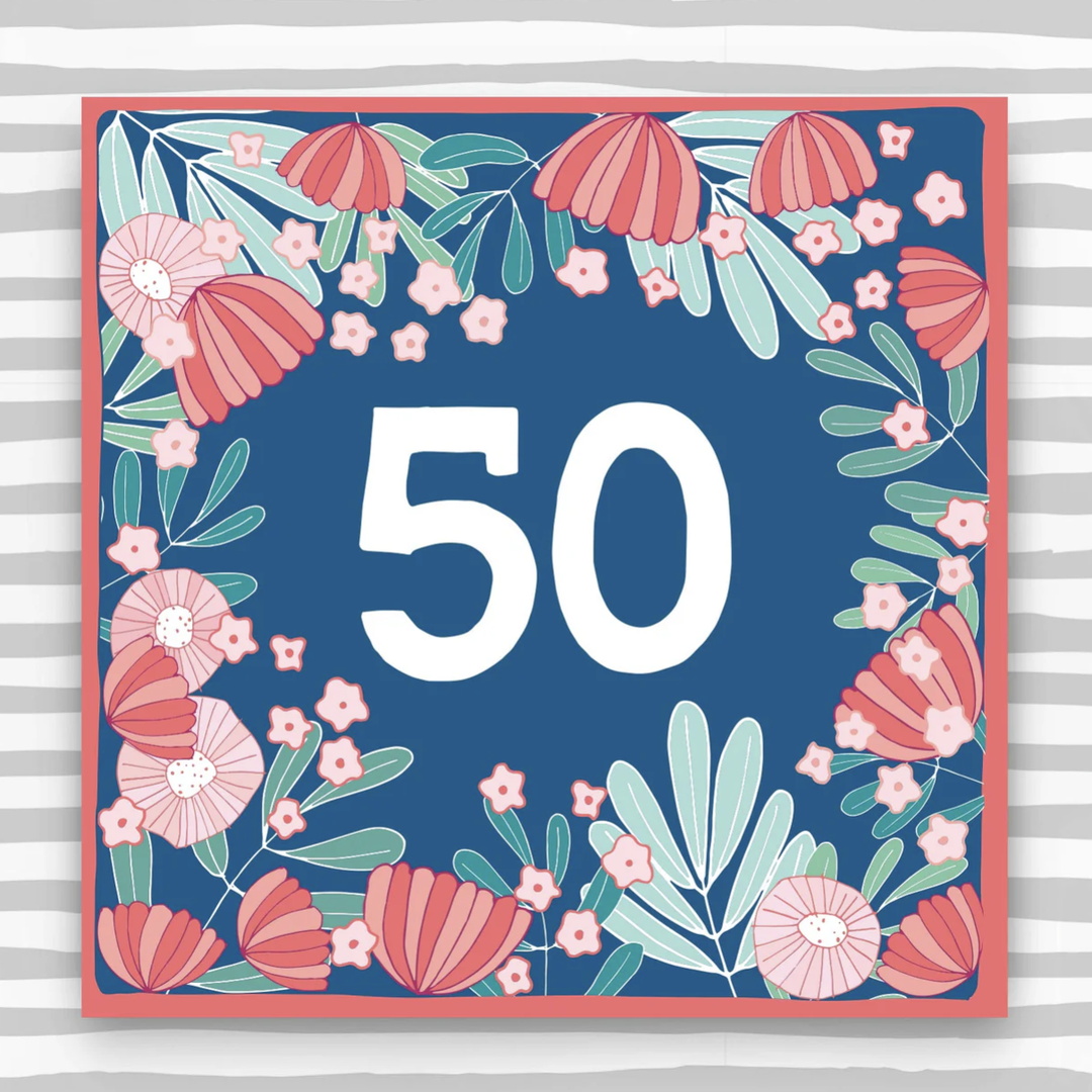 Clockwise Card - 50th B'day Female