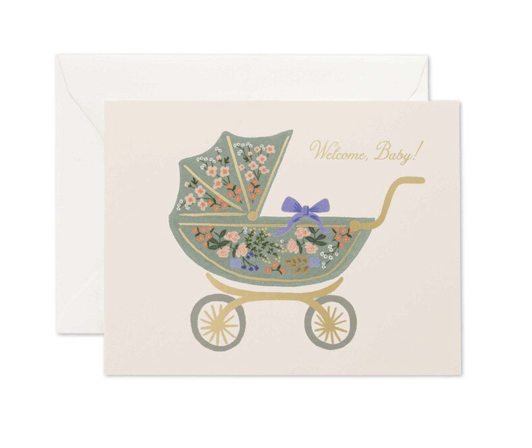 Card - Floral Pram