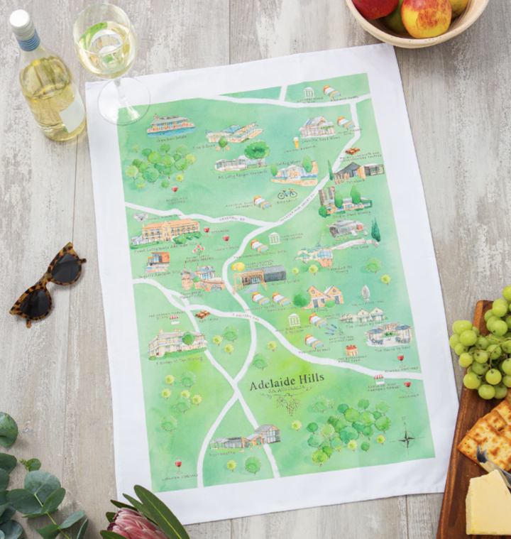 Wine Region Tea Towel - Adelaide Hills 2.0