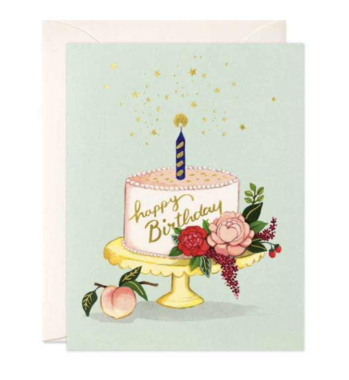 JooJoo Paper Card - Peach Cake Birthday