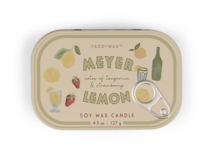 Bistro Printed Tin Candle Baguette - Meyer Lemon
