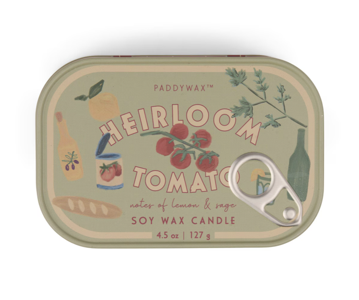 Bistro Printed Tin Candle Baguette - Heirloom Tomato