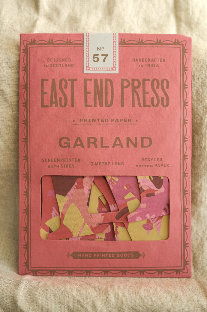 East End Decorative Garland 3m Long - Happy Birthday Red