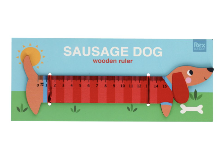 Rex London Wooden Ruler - Sausage Dog