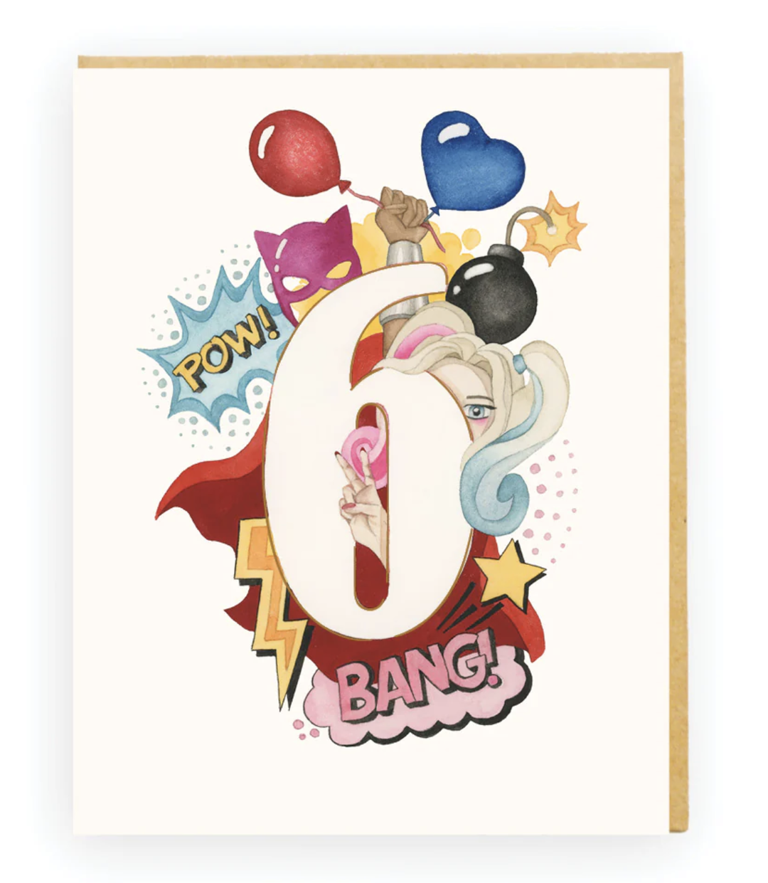 Squirrel Card - 6th Birthday Superwoman
