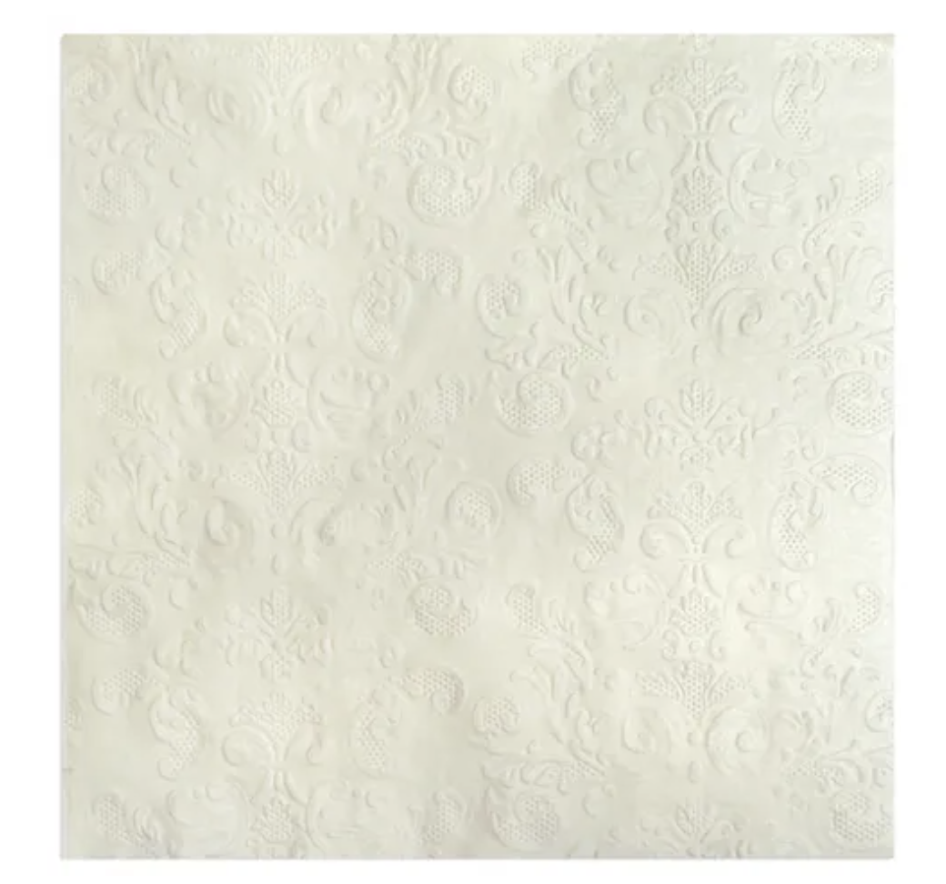 Casa Regalo Paper Napkins - White Embossed