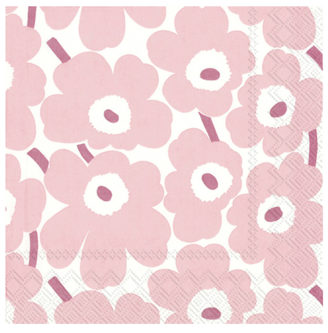 Cocktail Napkins - Unikko Light Rose