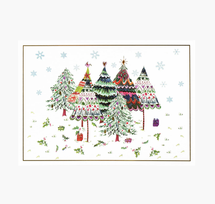 Deluxe Boxed Christmas Cards - Merry Evergreens