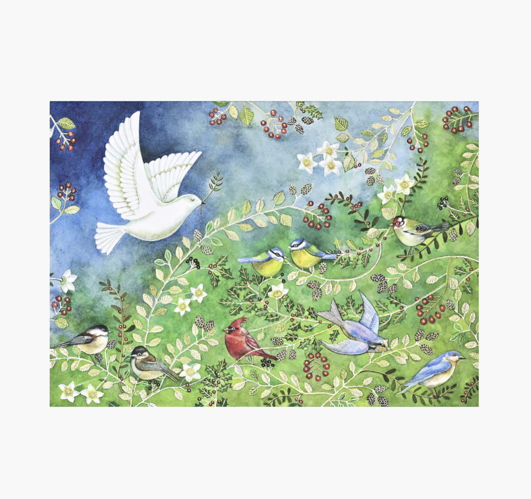 Deluxe Boxed Christmas Cards - Birds and Holly