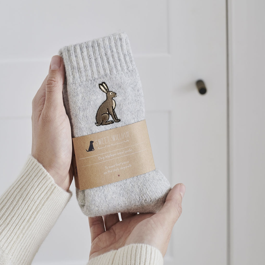Sweet William Wool Socks - Hare