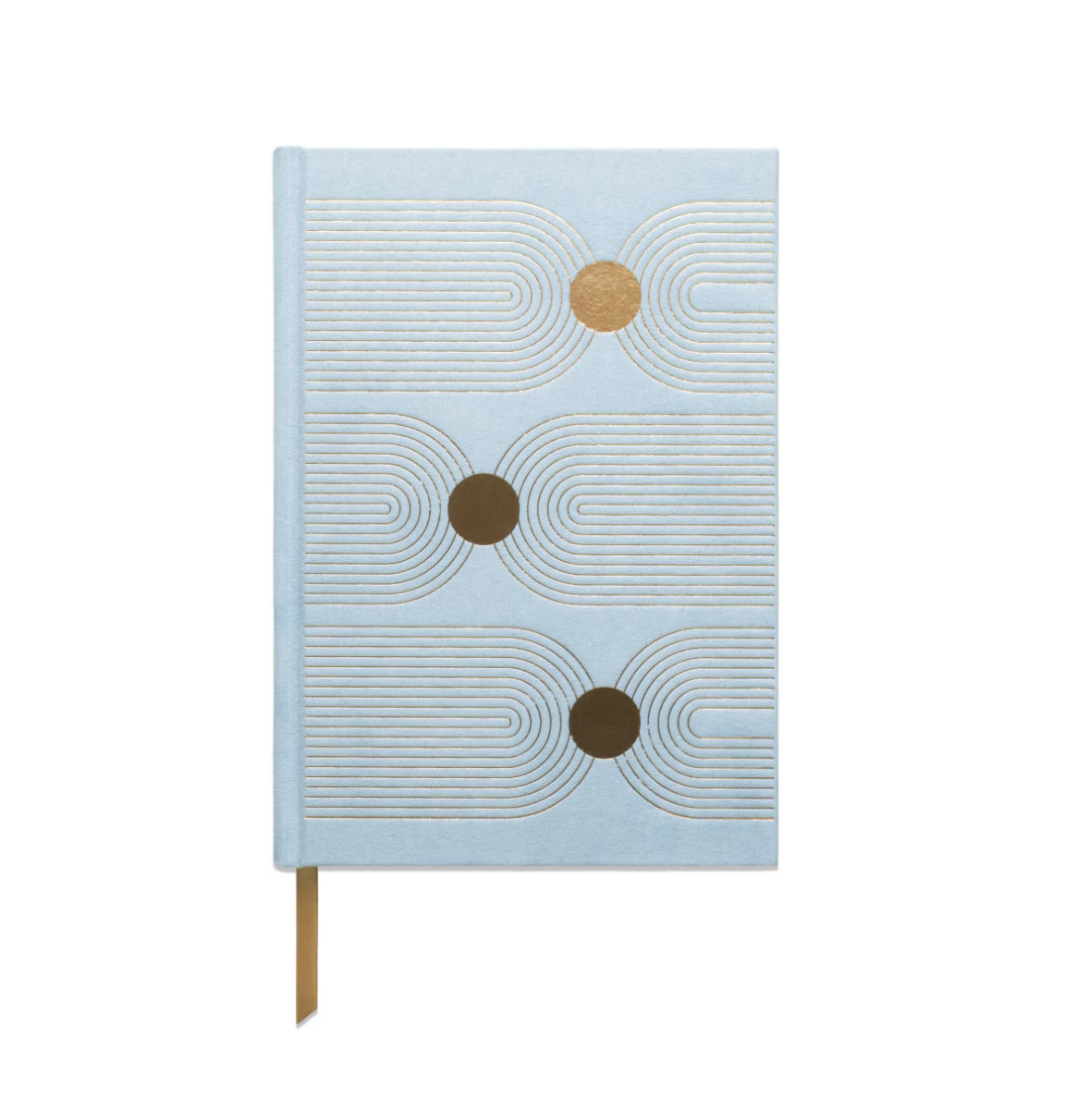 Hard Cover Suede Journal - Arch Dot Blue