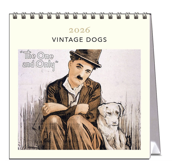 Hello Sunday 2026 Desk Calendar - Vintage Dogs