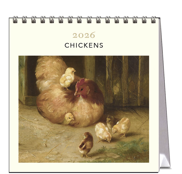 Hello Sunday 2026 Desk Calendar - Chickens