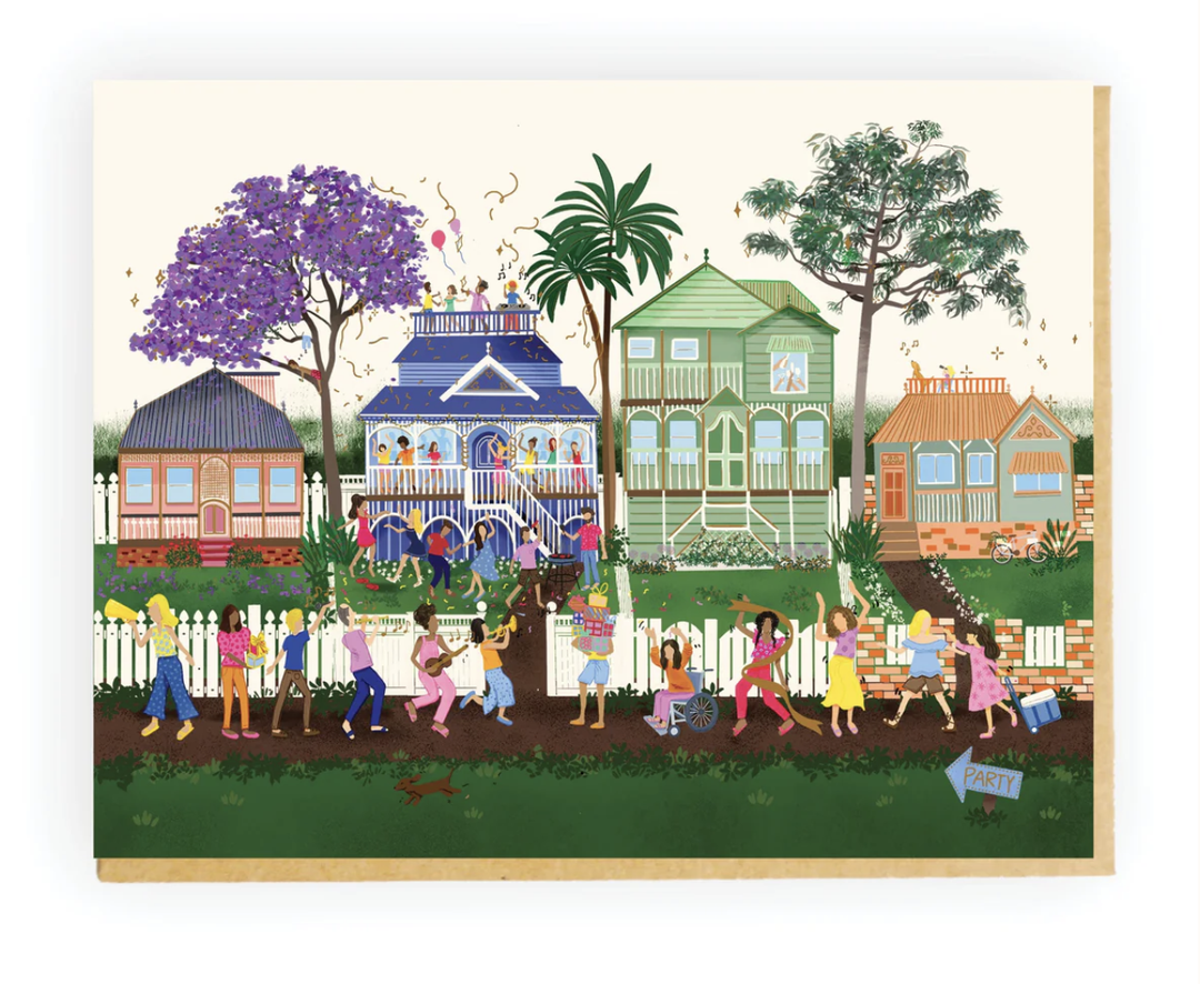 Missy Bee Bee Card - Queenslander House Party (Foil)