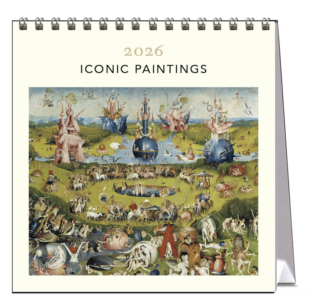 Hello Sunday 2026 Desk Calendar - Iconic Paintings