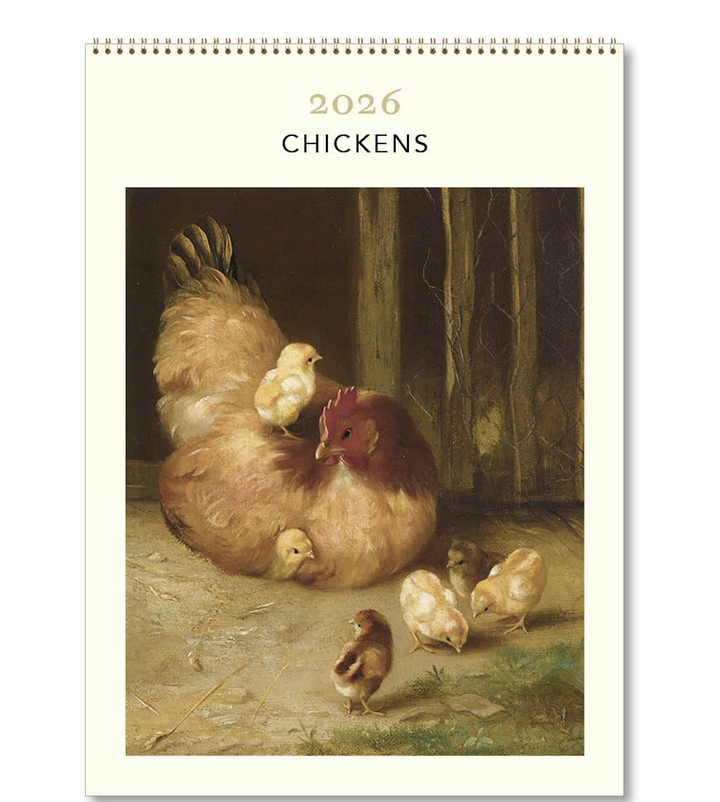 Hello Sunday 2026 Medium Calendar - Chickens