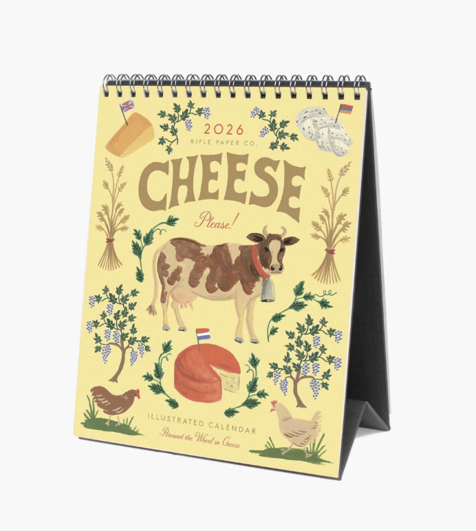 Rifle Paper Co - 2026 Desk Calendar - Cheese