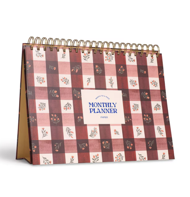 Papier Monthly Desk Pad - Floral Gingham
