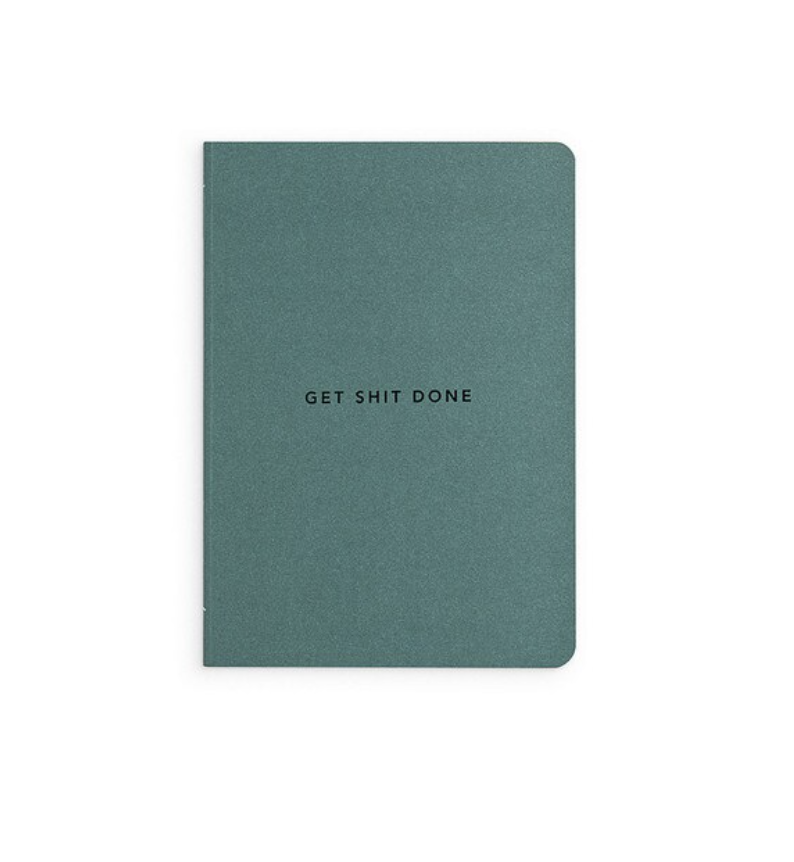 MiGoals A6 Get Shit Done l Notebook, Soft Cover - Teal Green
