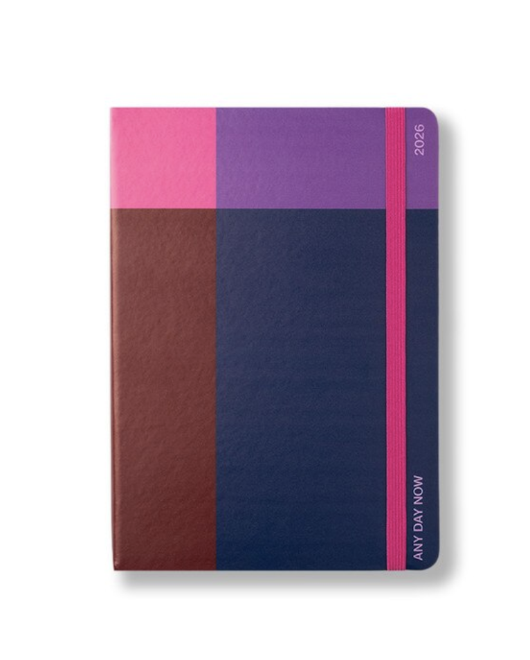 Any Day Now 2026 A5, Daily Freestyler Diary , Dot Grid - Navy & Plum