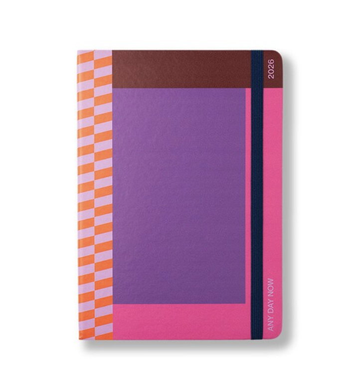 Any Day Now 2026 A5, Daily Freestyler Diary , Ruled - Purple & Orchid