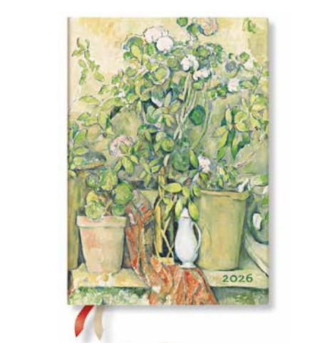 2026 Cezanne's Terracotta Pots and Flowers, Midi, Day-at-a-Time, Hardcover Diary
