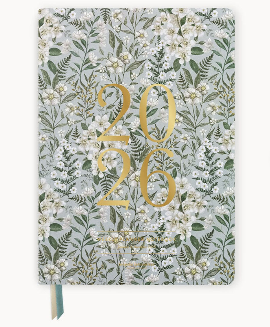 Bespoke 2026 Weekly Planner Notebook - Ivory Garden