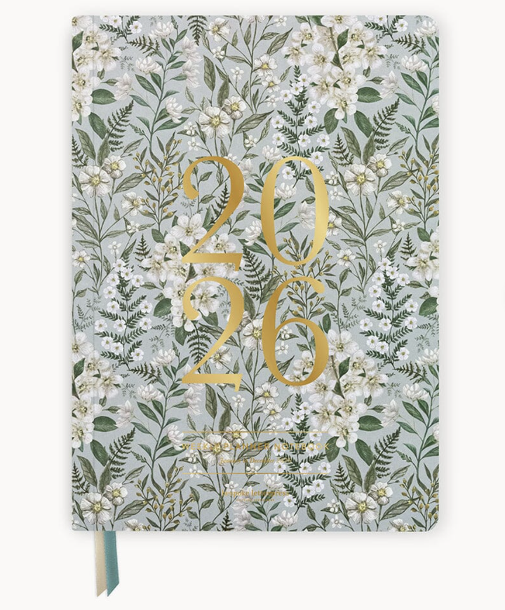 Bespoke 2026 Weekly Planner Notebook - Ivory Garden
