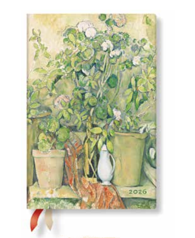 2026 Cezanne's Terracotta Pots and Flowers, Mini, Horizontal, Hardcover Weekly Diary