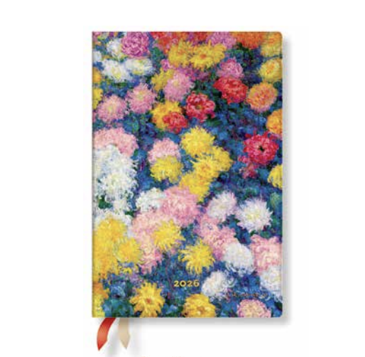 2026 Monet's Chrysanthemums, Mini, Horizontal, Hardcover, Weekly Diary