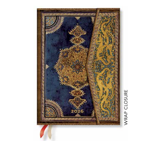 2026 Safavid, Indigo, Midi, Verso, Hardcover Weekly Diary