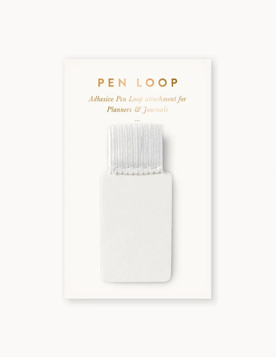Bespoke Adhesive Rectangle Pen Loop - White